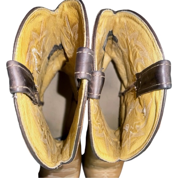 Men's Vintage J. Chisholm Dan Post Leather Western Cowboy Boots RARE Sz 10 4EE - Picture 7 of 16